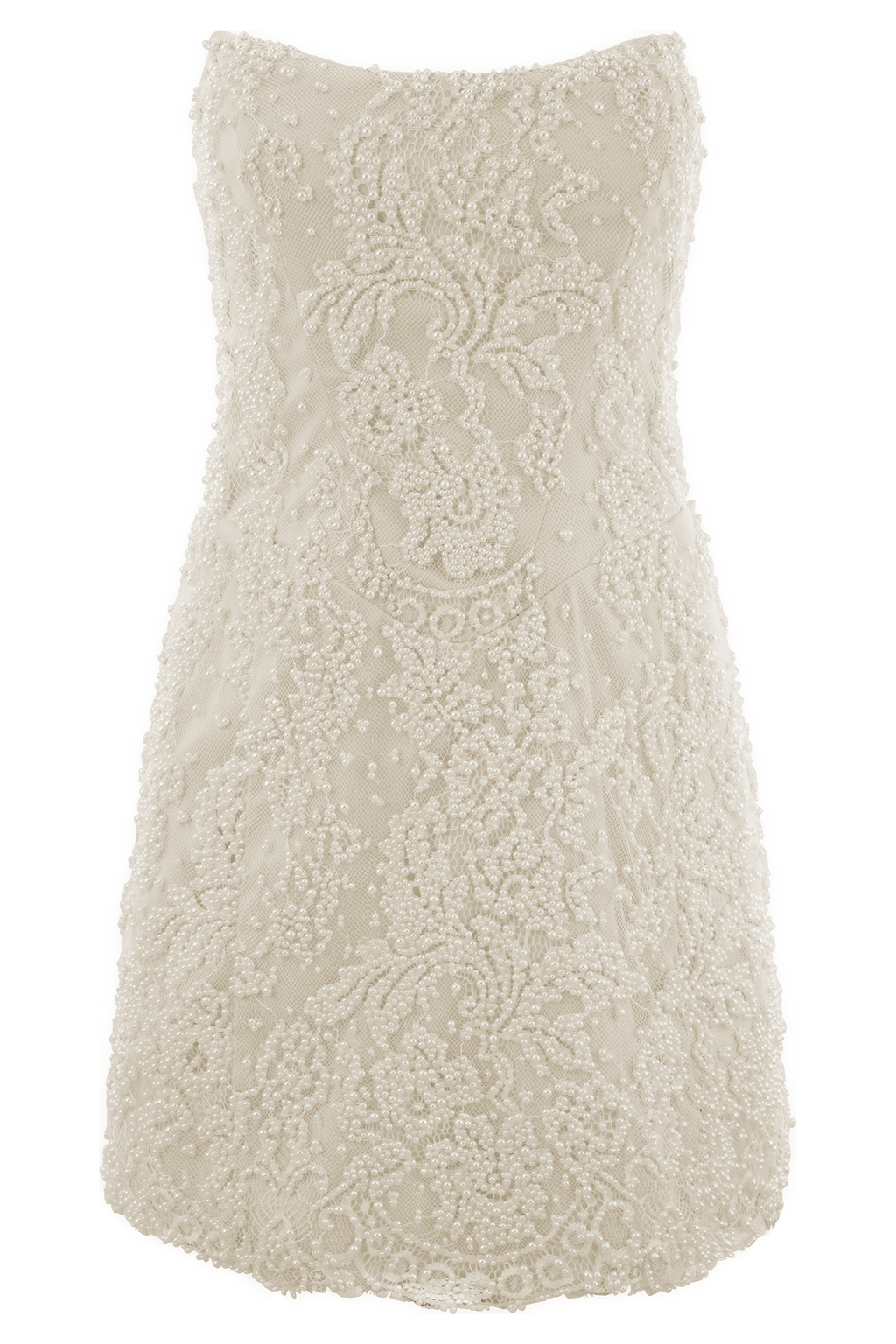 Eva Hand Beaded Pearl & Lace Mini Dress in White – Chic&Drifts