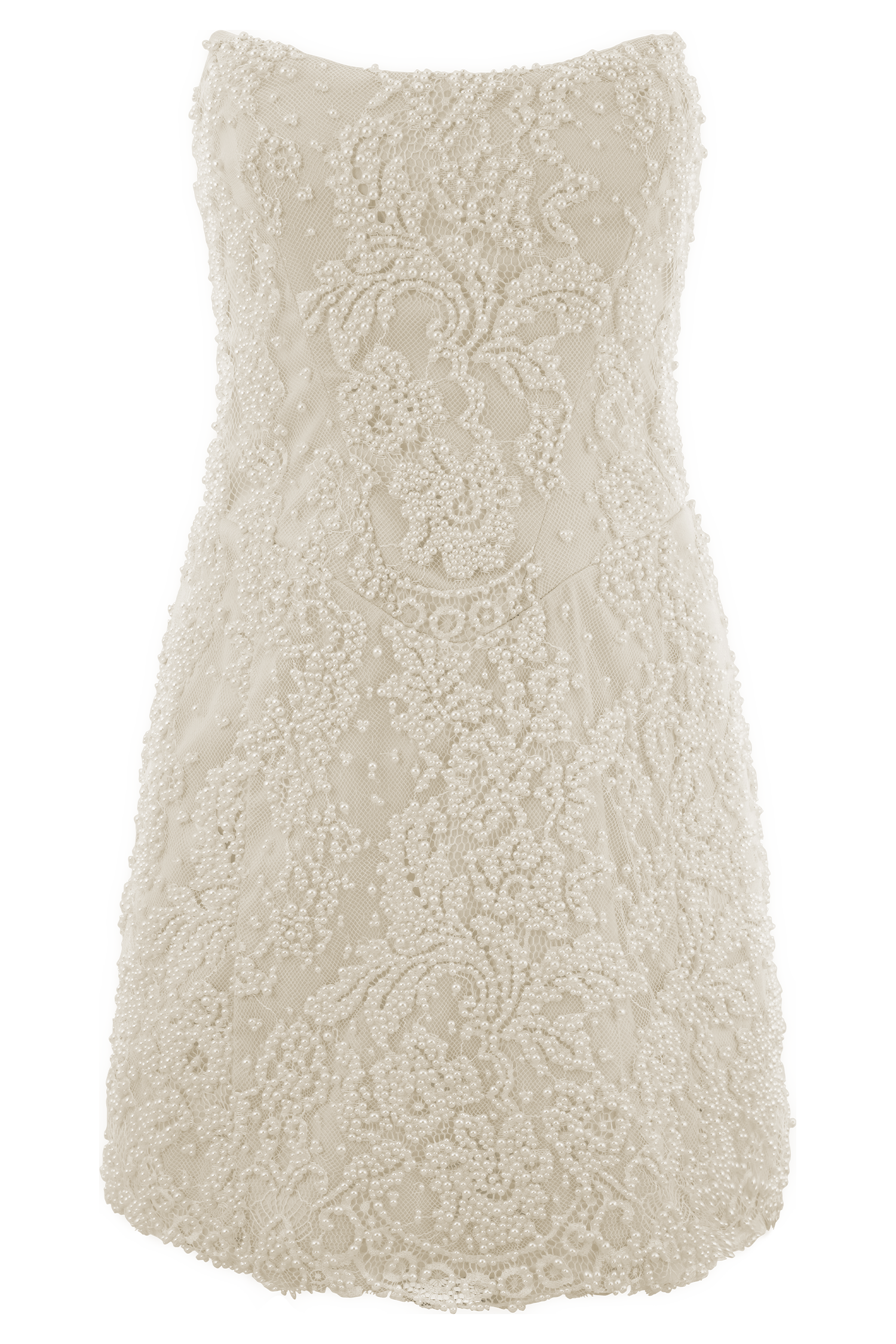 Eva Hand Beaded Pearl & Lace Mini Dress in White – Chic&Drifts