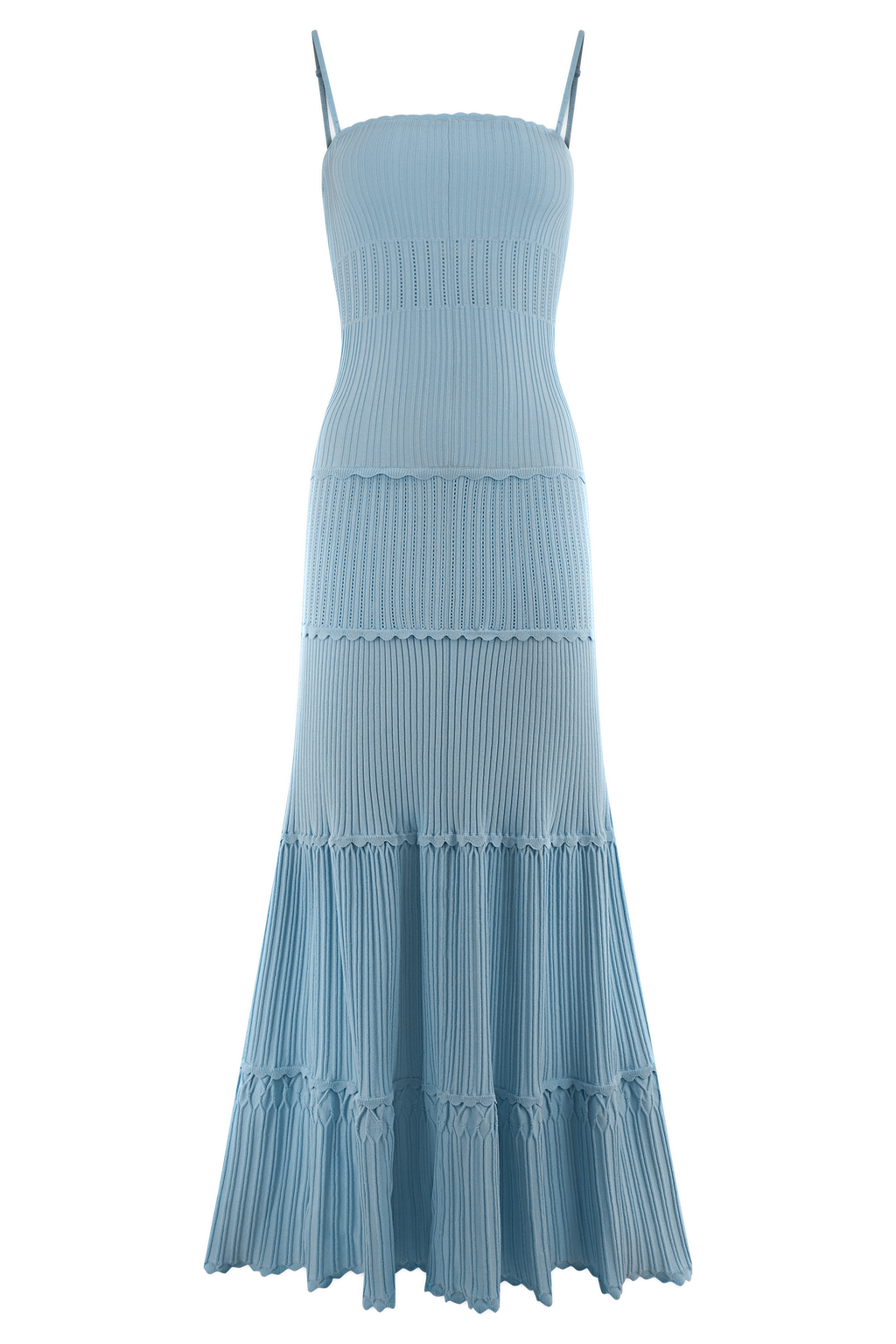 Finley Pointelle Knit Maxi Dress in Cornflower Blue – Chic&Drifts
