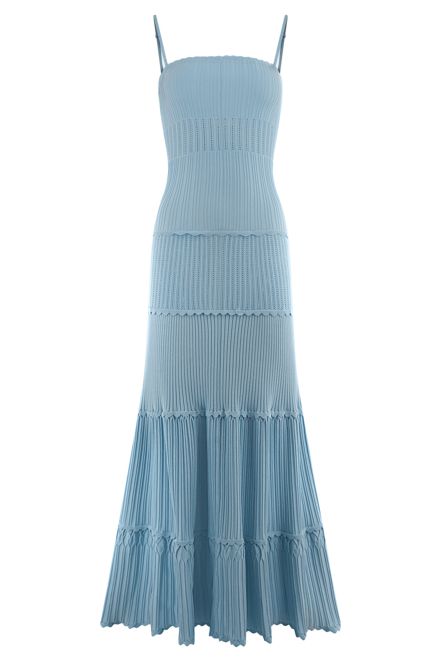 Finley Pointelle Knit Maxi Dress in Cornflower Blue – Chic&Drifts