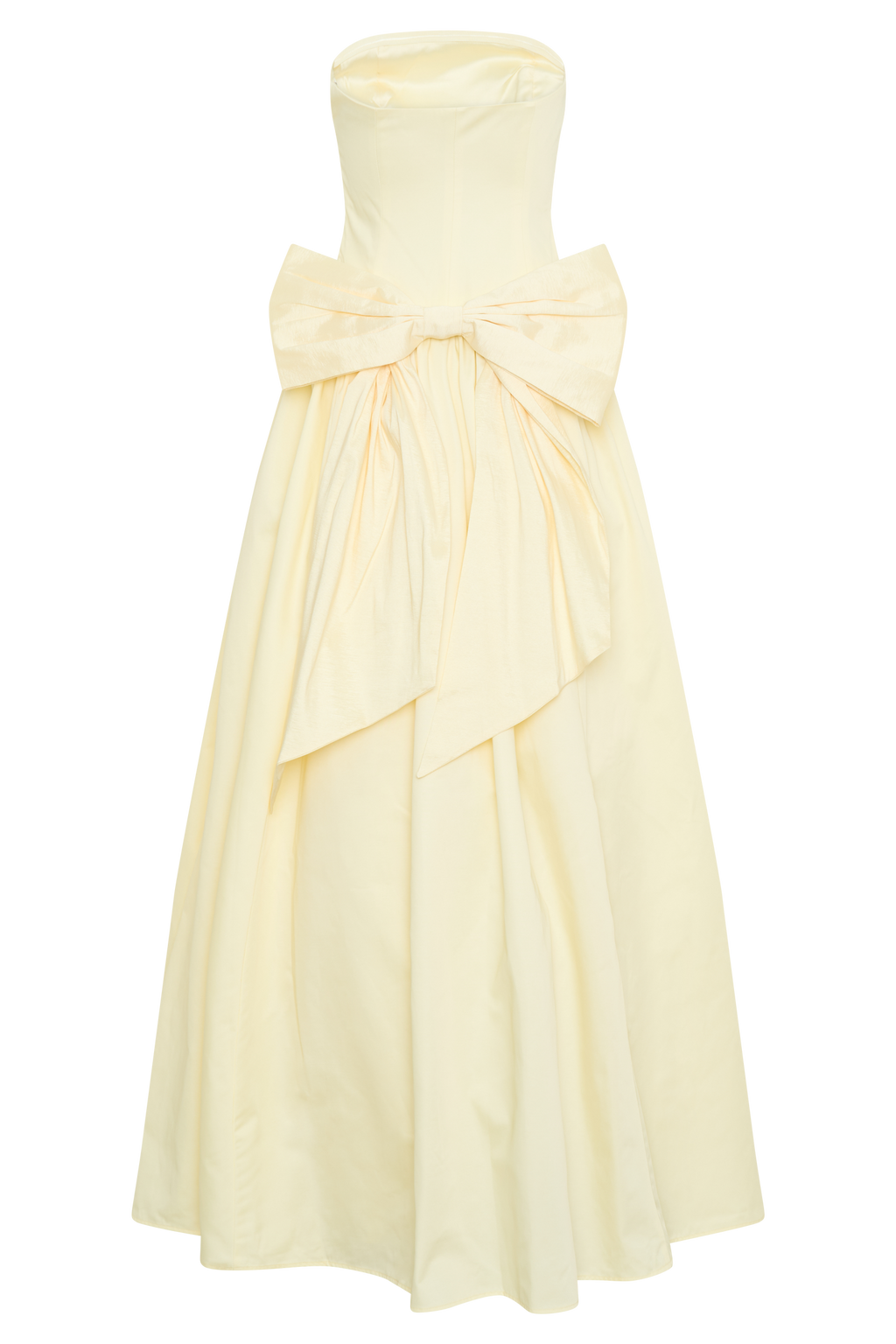 Frances Strapless Bow Maxi Dress in Lemon – Chic&Drifts