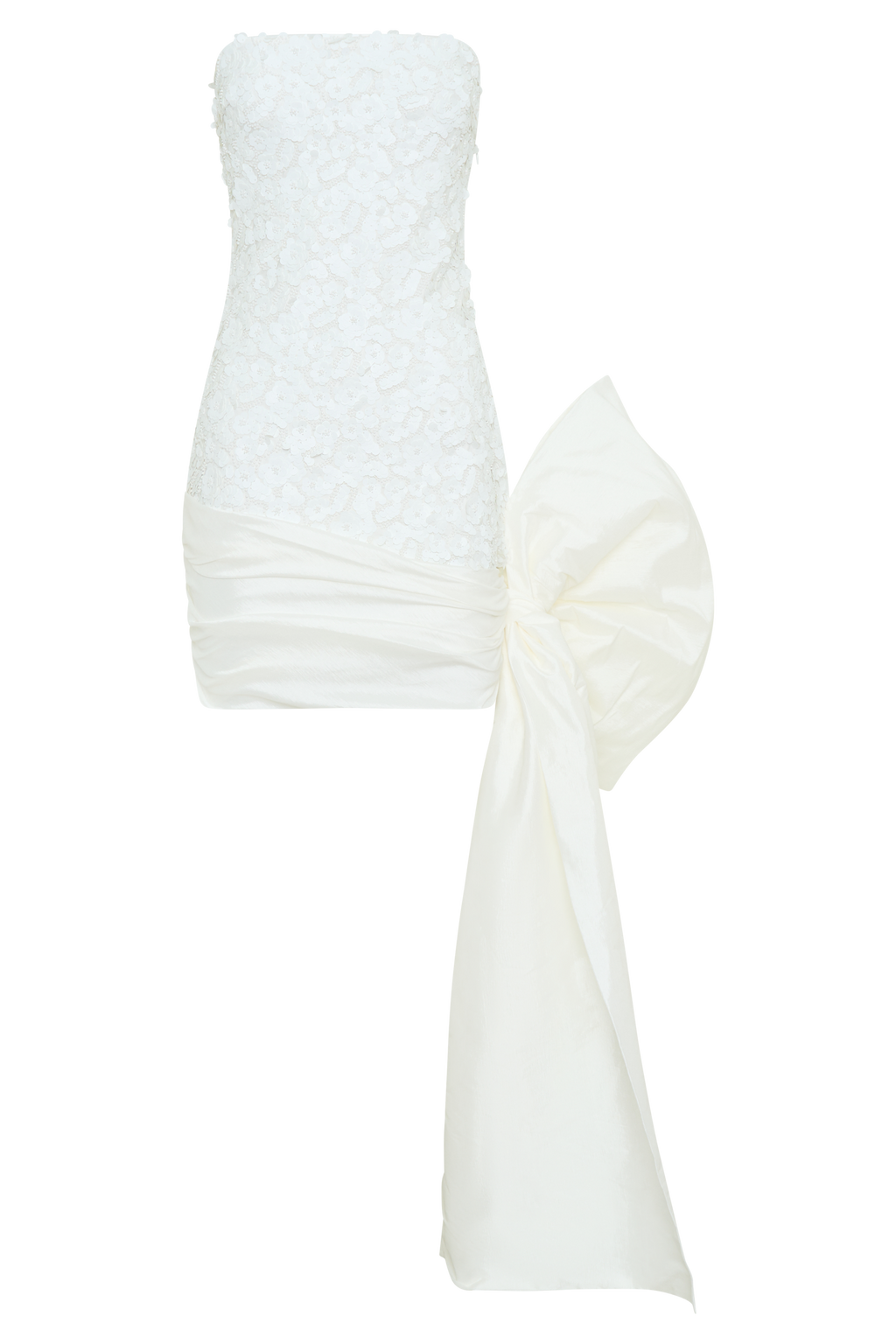 Franka Strapless Bow Mini Dress in White – Chic&Drifts