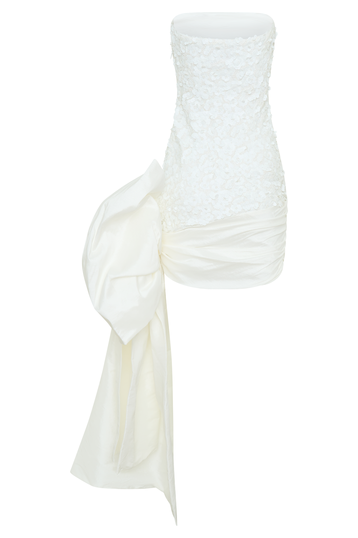 Franka Strapless Bow Mini Dress in White – Chic&Drifts