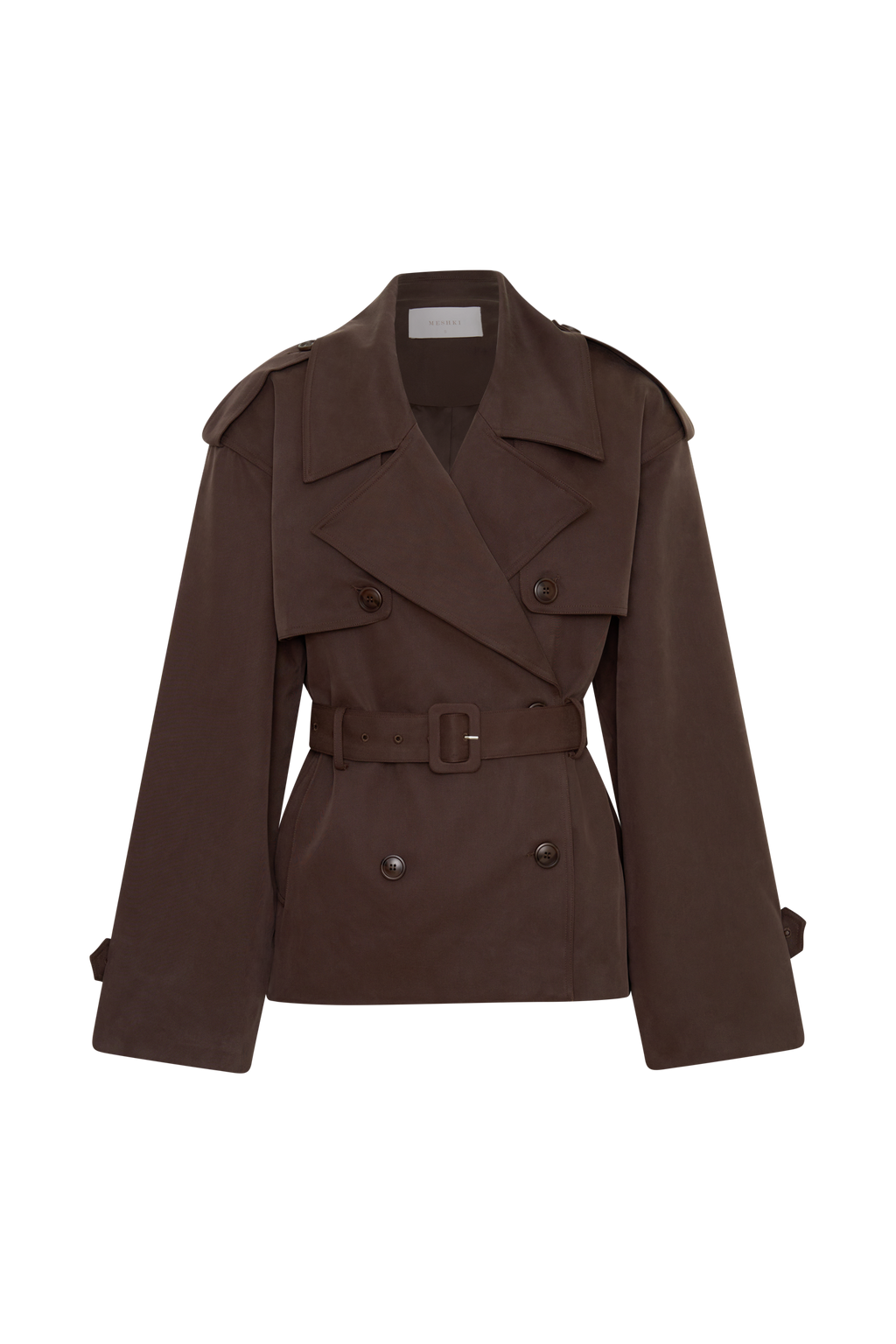 Alden Short Trench Jacket in Chocolate – Chic&Drifts