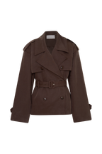 Alden Short Trench Jacket in Chocolate – Chic&Drifts