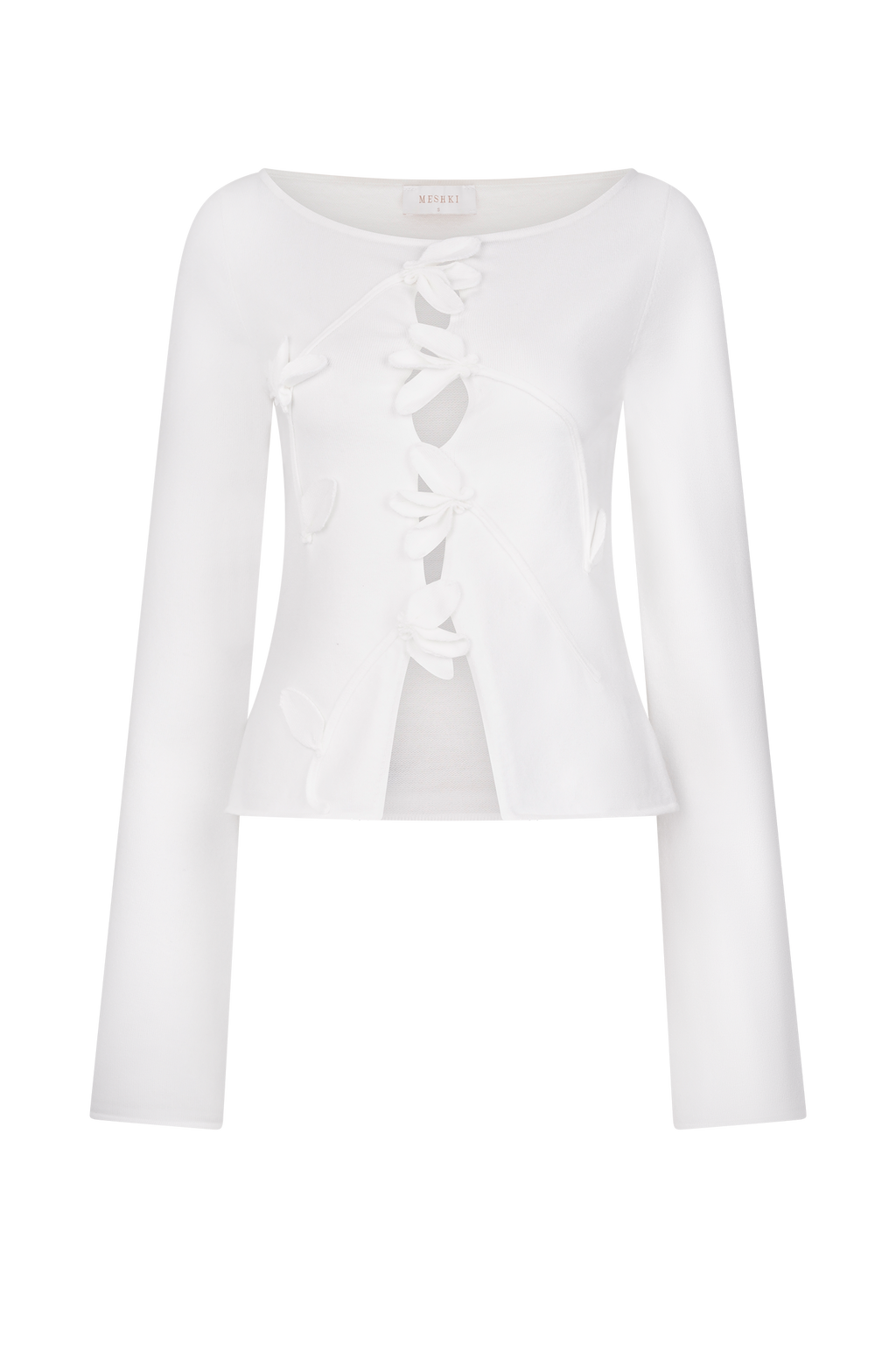 Alejandra Floral Long Sleeve Knit Top in White – Chic&Drifts