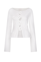 Alejandra Floral Long Sleeve Knit Top in White – Chic&Drifts