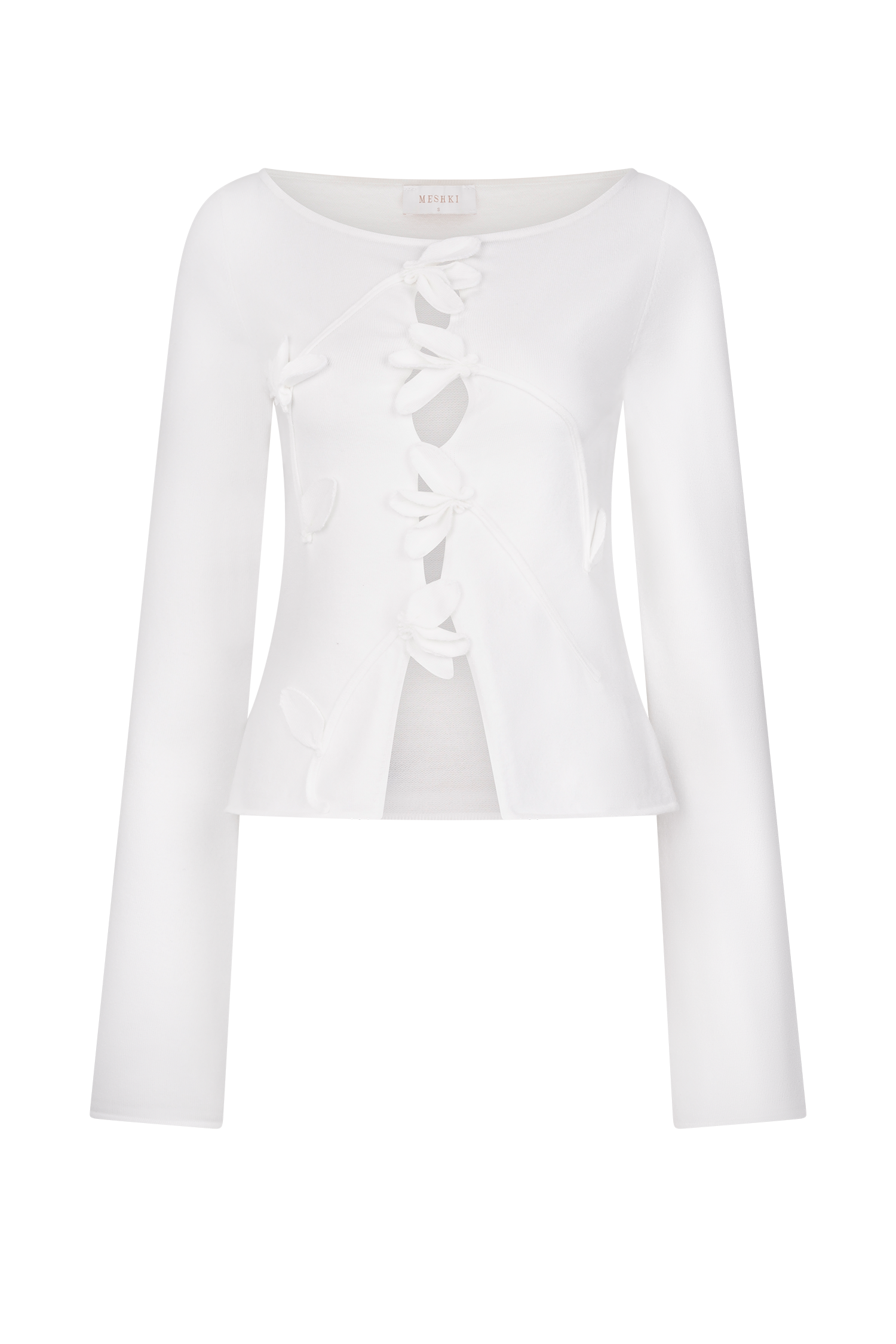 Alejandra Floral Long Sleeve Knit Top in White – Chic&Drifts