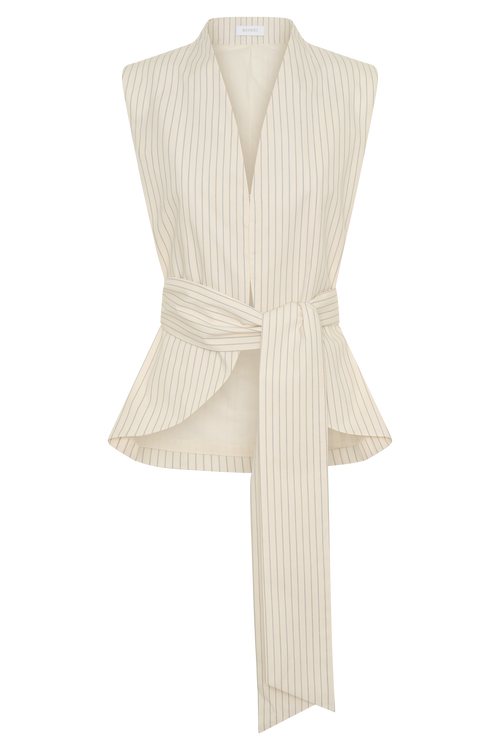 Alina Waist Tie Sleeveless Top in Stripe – Chic&Drifts