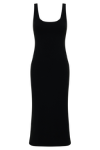Allyra Scoop Stretch Crepe Midi Dress in Black – Chic&Drifts