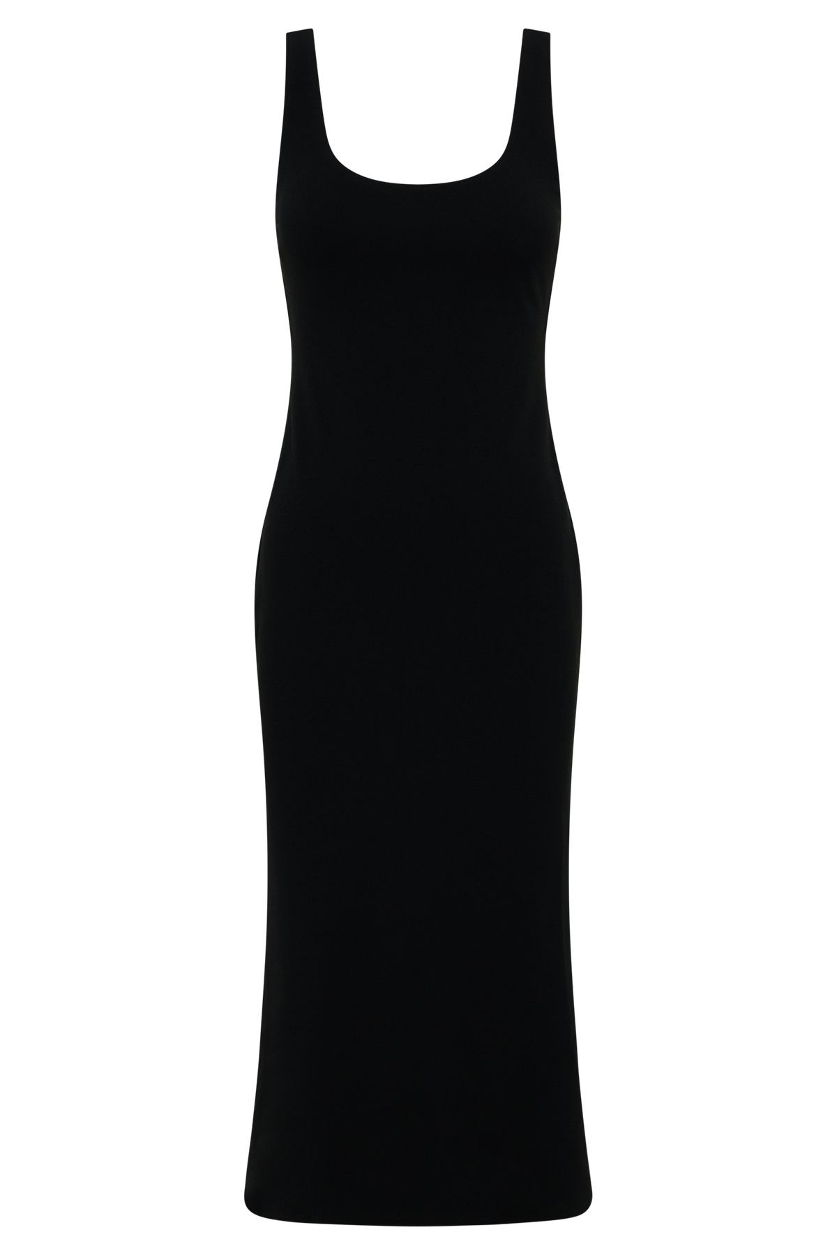 Allyra Scoop Stretch Crepe Midi Dress in Black – Chic&Drifts