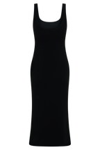 Allyra Scoop Stretch Crepe Midi Dress in Black – Chic&Drifts