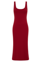 Allyra Scoop Stretch Crepe Midi Dress in Black – Chic&Drifts