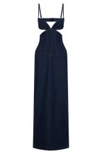 Amila Denim Cupped Maxi Dress in Indigo Blue – Chic&Drifts