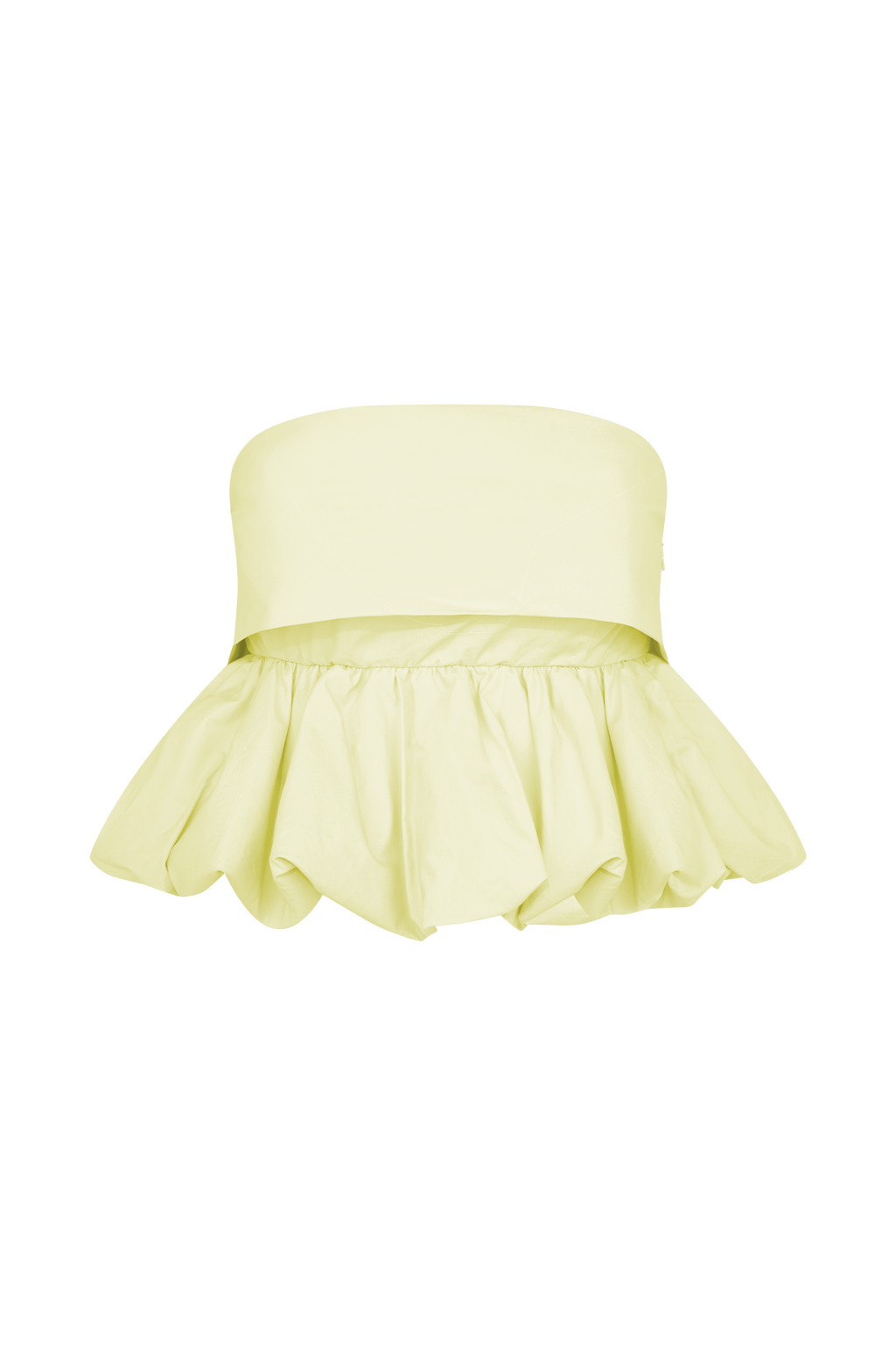 Amirah Strapless Bubble Crop Top in Lemon – Chic&Drifts