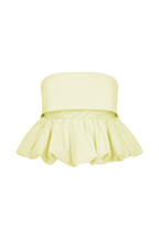 Amirah Strapless Bubble Crop Top in Lemon – Chic&Drifts
