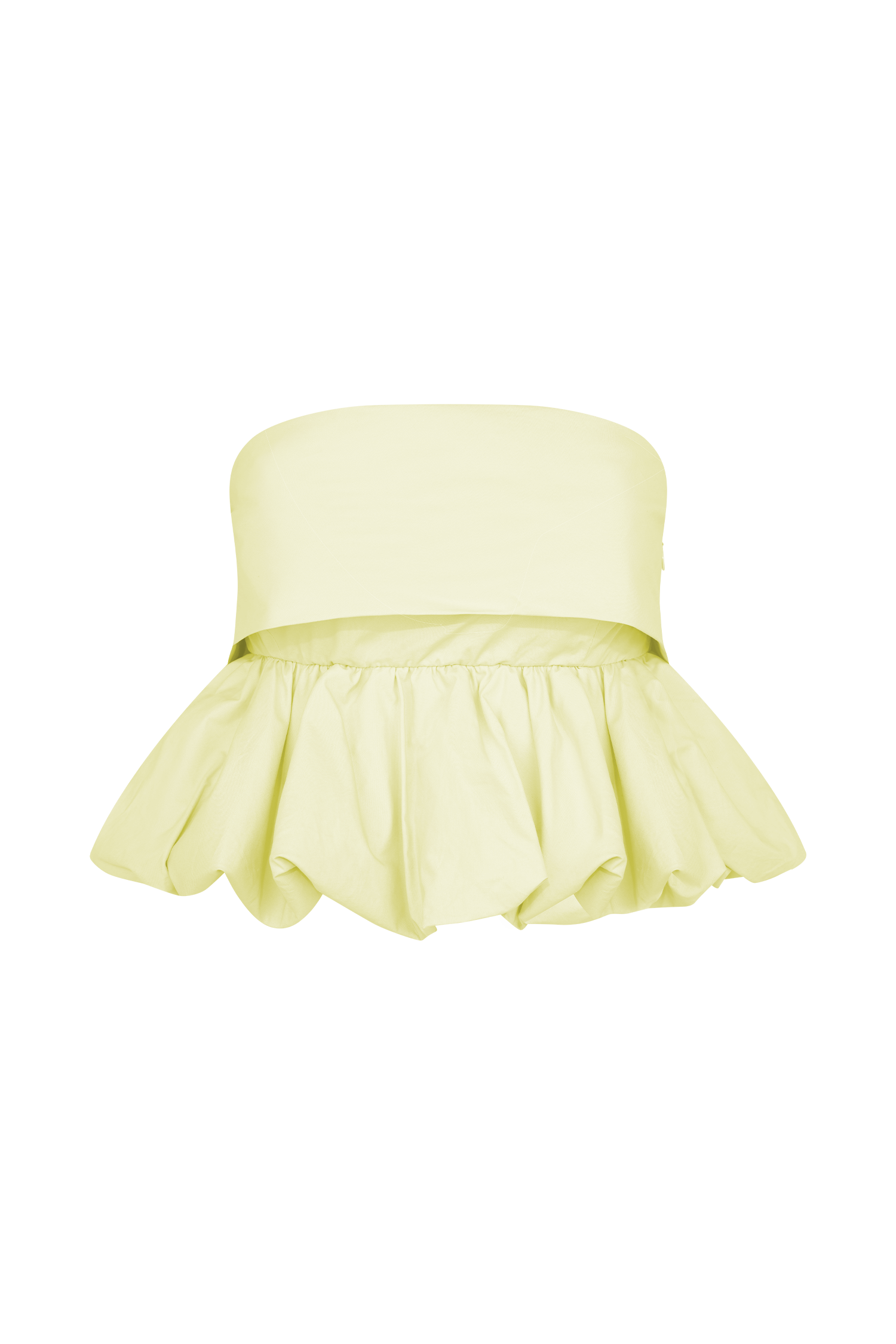 Amirah Strapless Bubble Crop Top in Lemon – Chic&Drifts