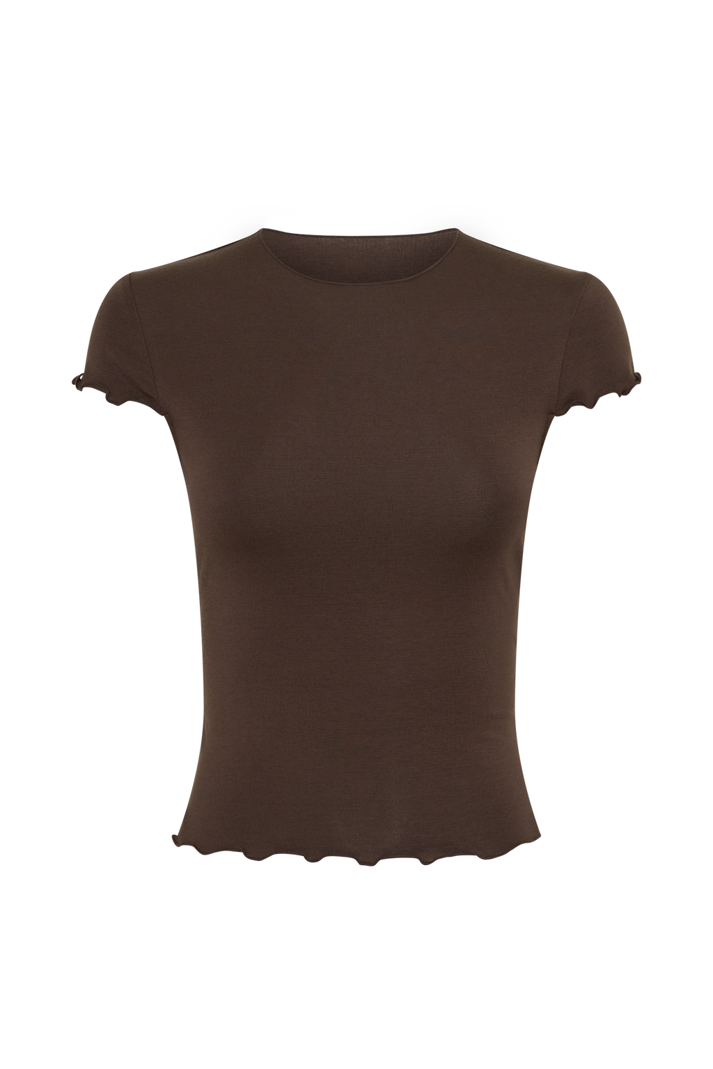 Anfie High Neck Top With Piping Detail in Dark Chocolate – Chic&Drifts