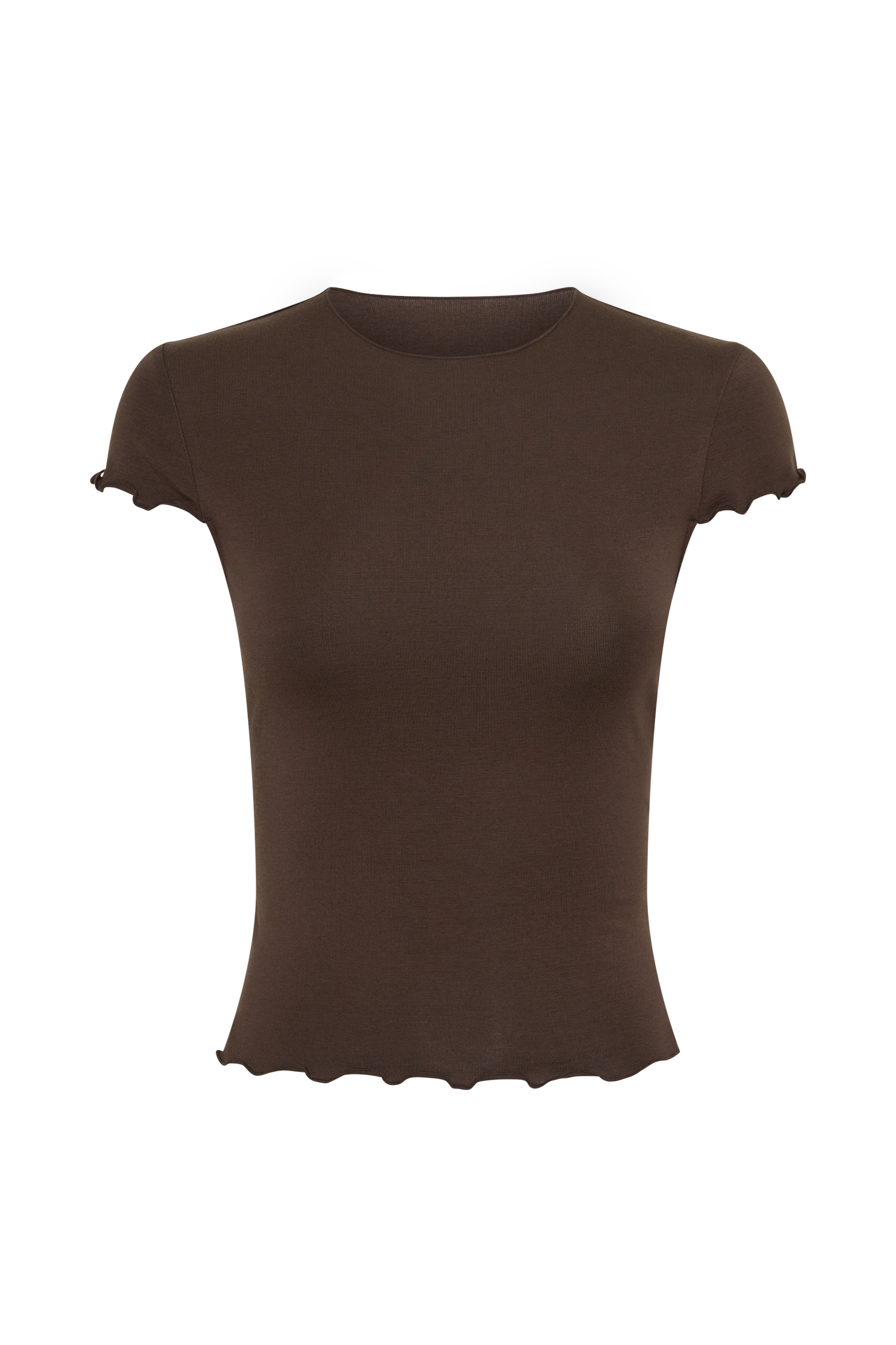 Anfie High Neck Top With Piping Detail in Dark Chocolate – Chic&Drifts