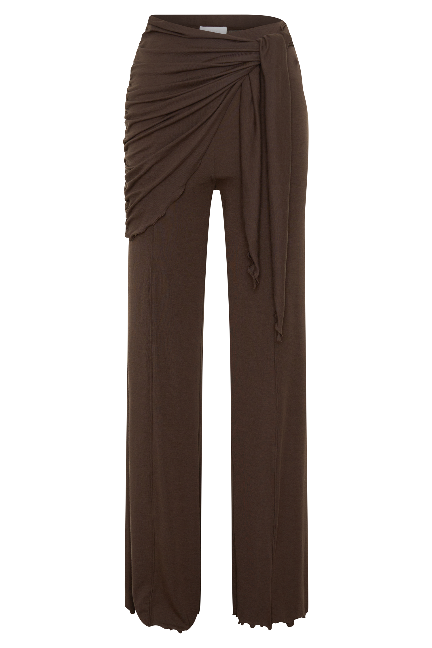 Anfie Straight Leg Pants With Waist Wrap in Dark Chocolate – Chic&Drifts