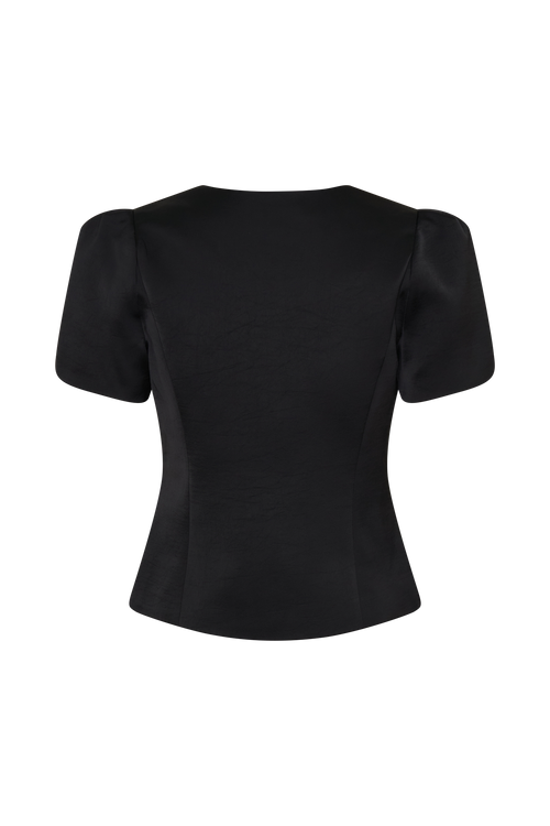 Anne Short Sleeve Satin Top