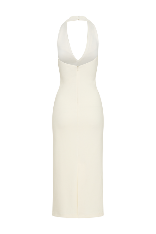 Annita Crepe Halter Midi Dress in Black – Chic&Drifts