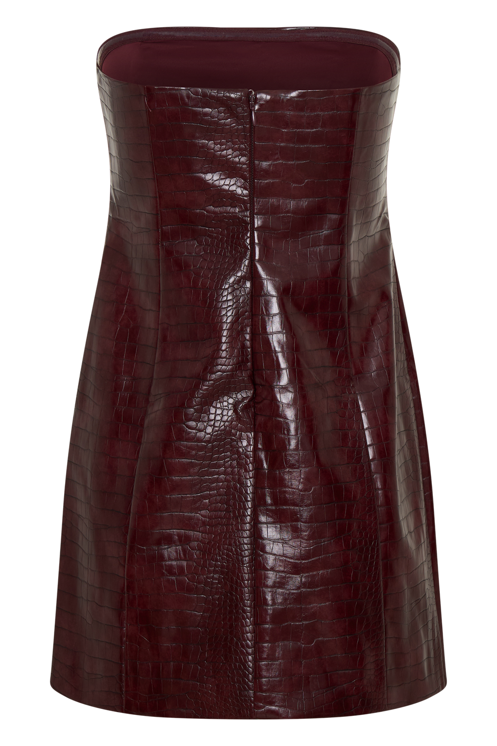 Anouk Faux Leather Strapless Mini Dress