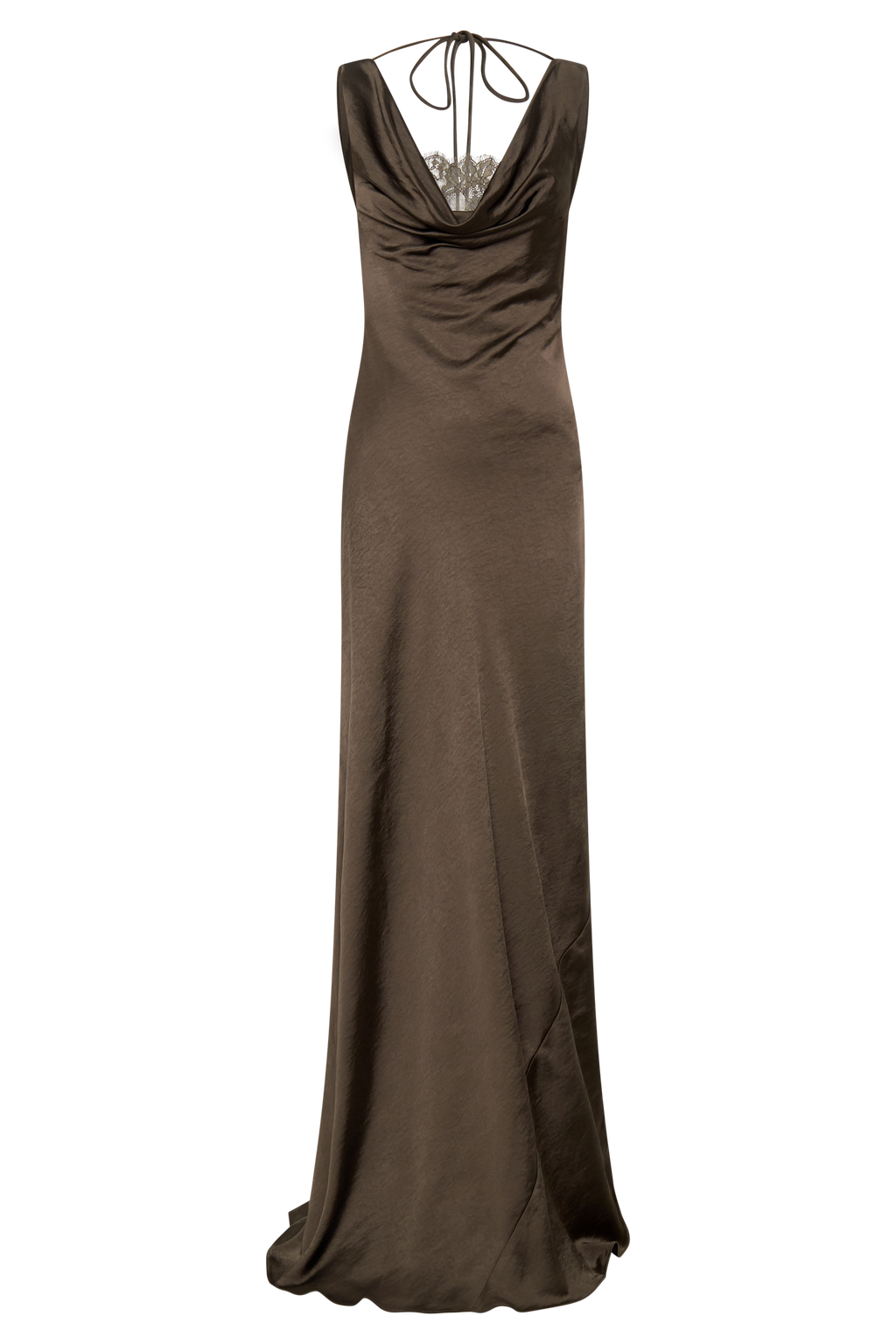 Ashley Cowl Neck Lace And Satin Maxi Dress in Ice Blue – Chic&Drifts