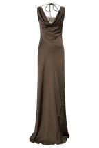 Ashley Cowl Neck Lace And Satin Maxi Dress in Ice Blue – Chic&Drifts