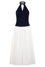 Ashwin Denim Cotton Midi Dress in Indigo Blue – Chic&Drifts