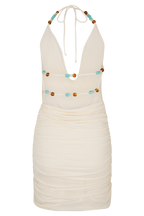 Astraeus Beaded Cowl Mini Dress in Ivory – Chic&Drifts