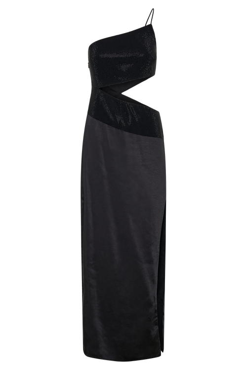 Athena One Shoulder Diamante Maxi Dress in Black – Chic&Drifts