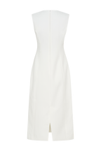 Audrine Suiting Sleeveless Midi Dress in Ivory – Chic&Drifts