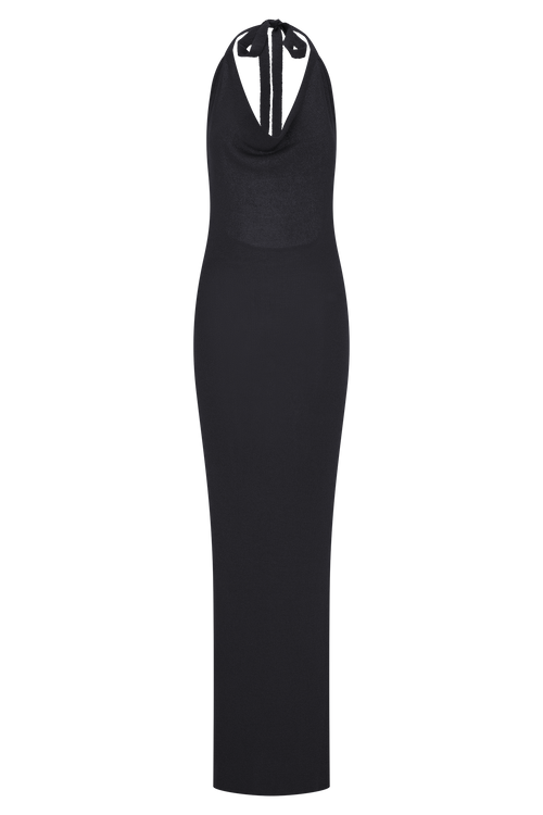 Ayella Cowl Knit Maxi Dress in Black – Chic&Drifts