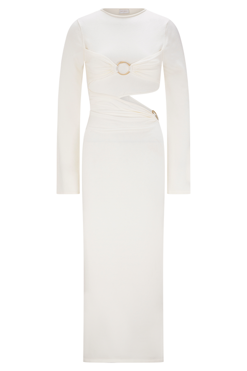 Azariah Long Sleeve Knit Midi Dress in Ivory – Chic&Drifts