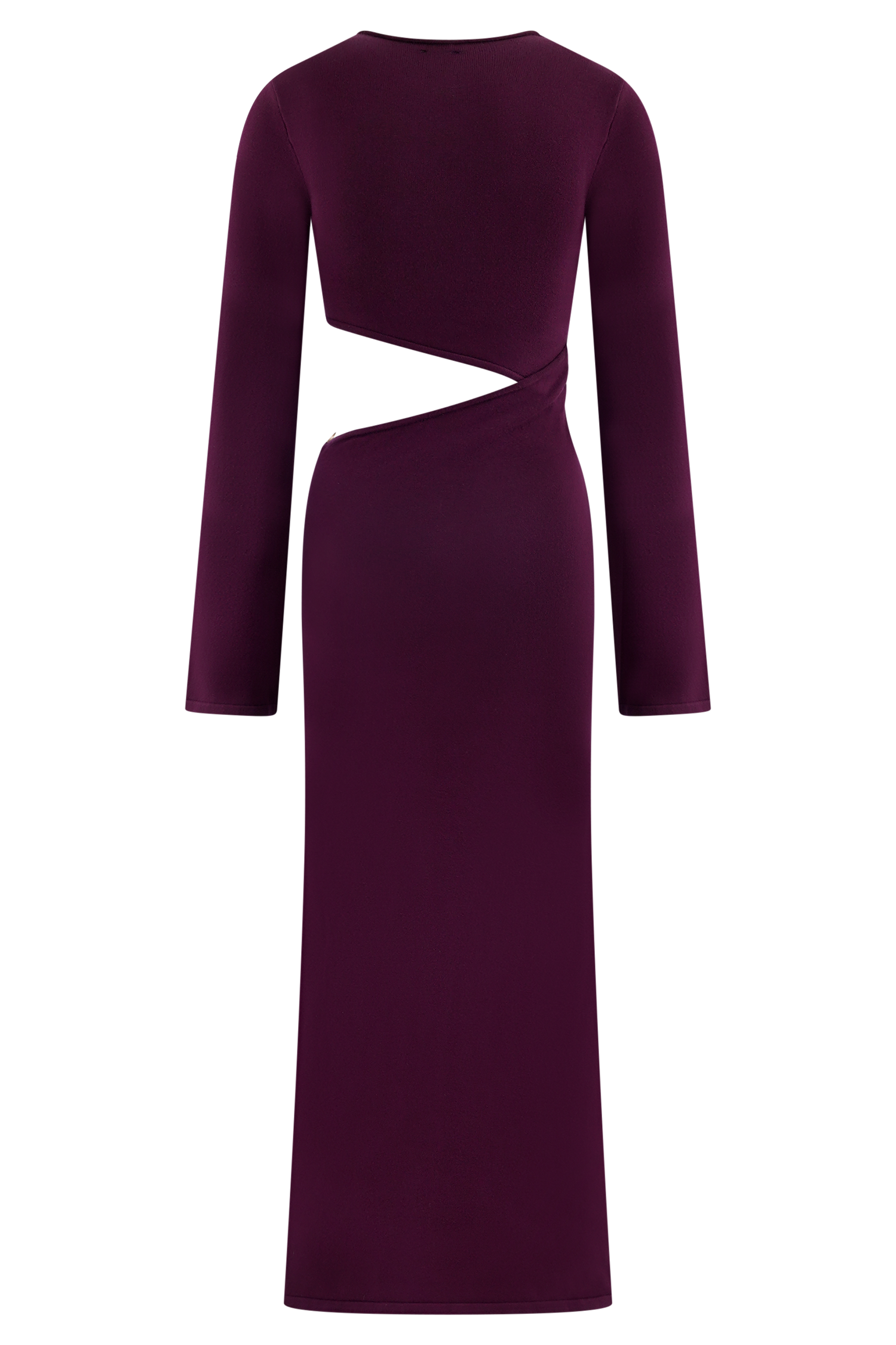 Azariah Long Sleeve Knit Midi Dress in Plum – Chic&Drifts