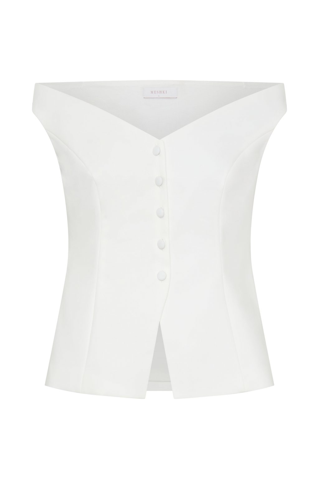Billie Off Shoulder Sleeveless Button Top in White – Chic&Drifts