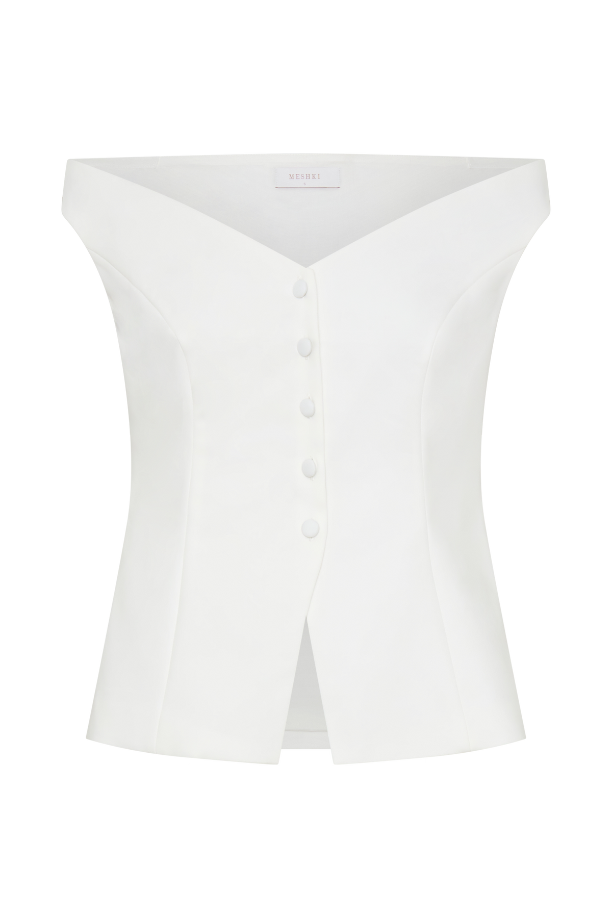 Billie Off Shoulder Sleeveless Button Top in White – Chic&Drifts