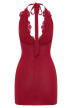 Bohdie Crochet Halter Mini Dress in Pomegranate – Chic&Drifts