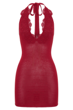 Bohdie Crochet Halter Mini Dress in Pomegranate – Chic&Drifts