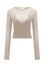 Brionee Silk Blend Knit Top in Sand – Chic&Drifts