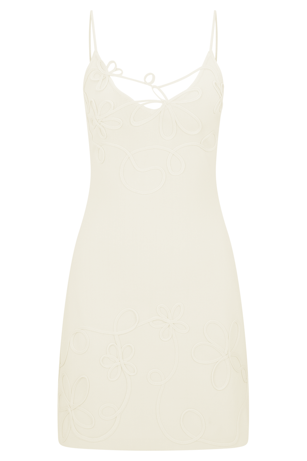 Brullo Embroidery Knit Mini Dress in Ivory – Chic&Drifts