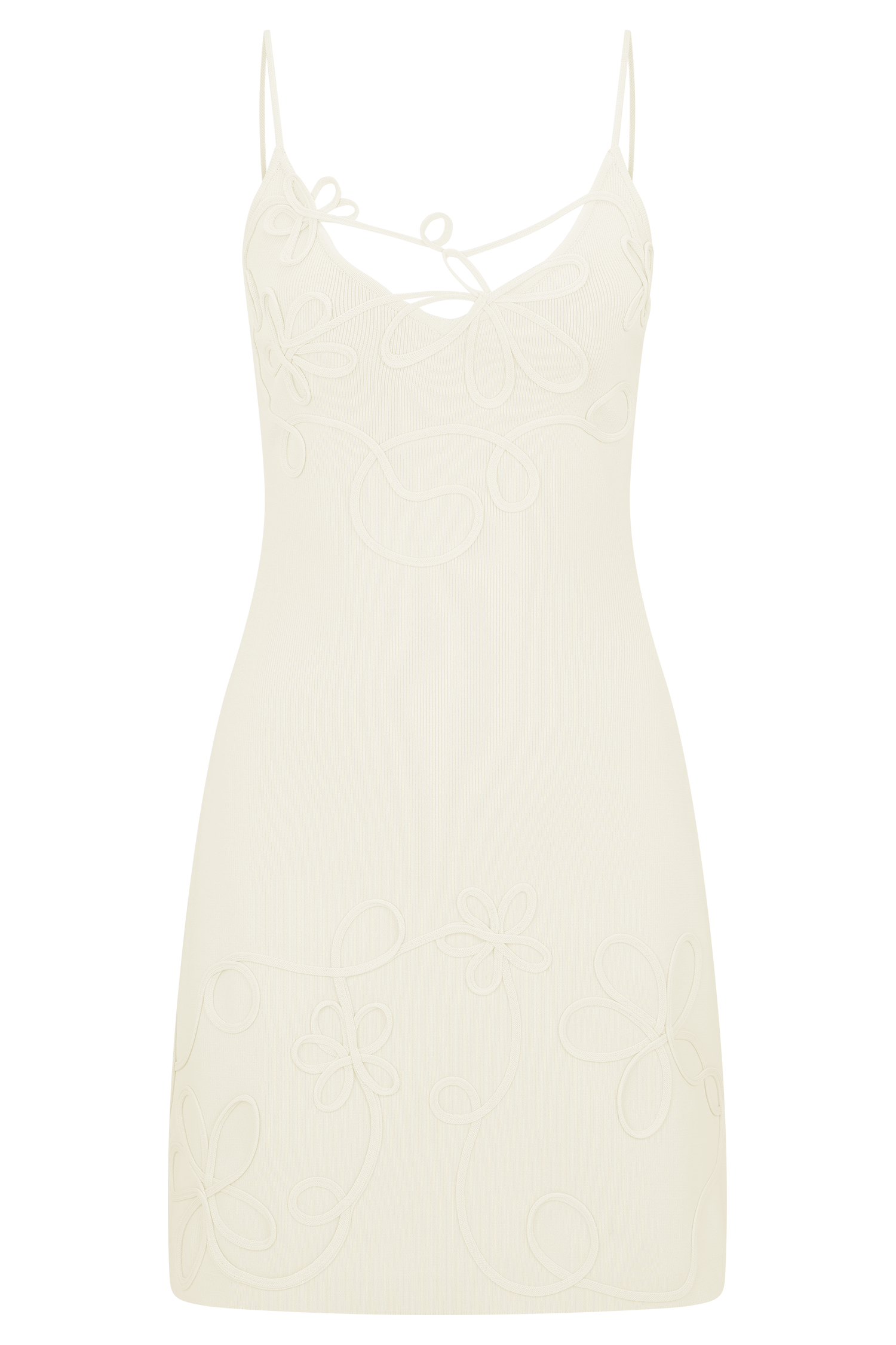 Brullo Embroidery Knit Mini Dress in Ivory – Chic&Drifts