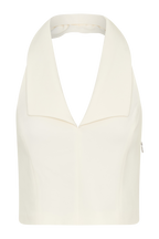 Calla Collared Sleeveless Halter Top in Ivory – Chic&Drifts
