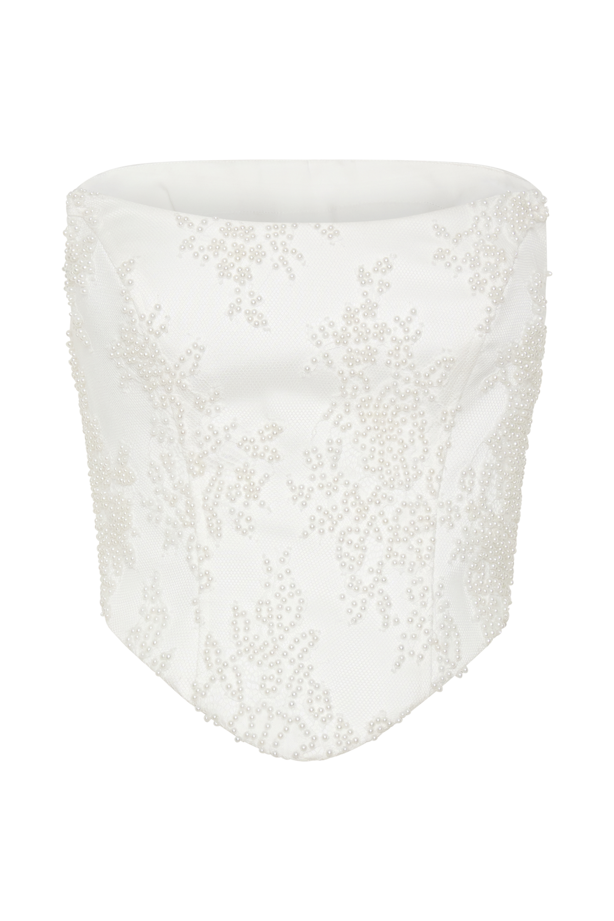 Camille Beaded Satin And Lace Corset Top in Ivory – Chic&Drifts