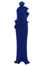Caprice Halter Knit Maxi Dress in Cobalt – Chic&Drifts