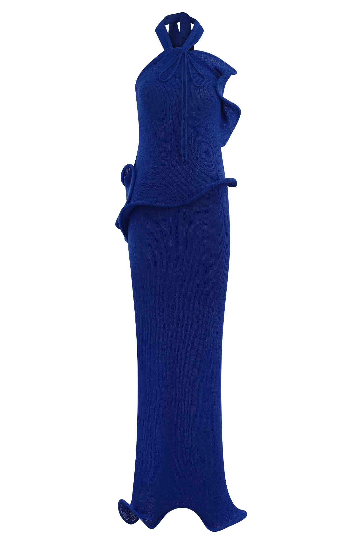 Caprice Halter Knit Maxi Dress in Cobalt – Chic&Drifts