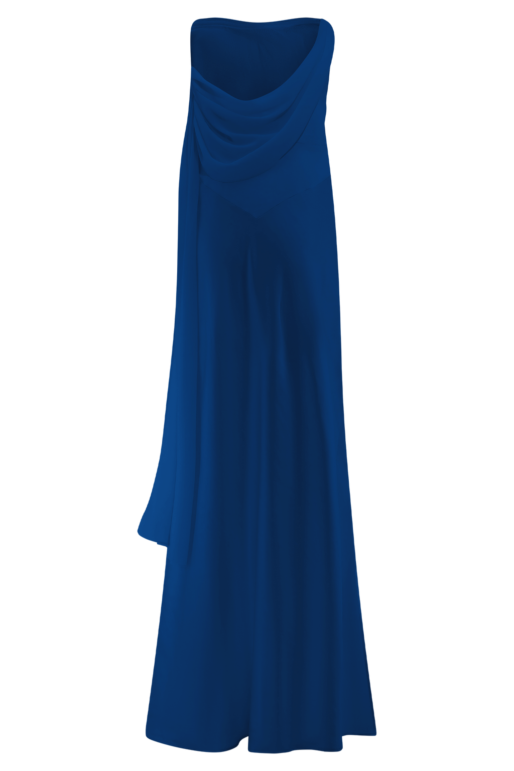 Carah Satin And Chiffon Maxi Dress in Cobalt – Chic&Drifts