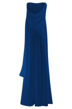 Carah Satin And Chiffon Maxi Dress in Cobalt – Chic&Drifts