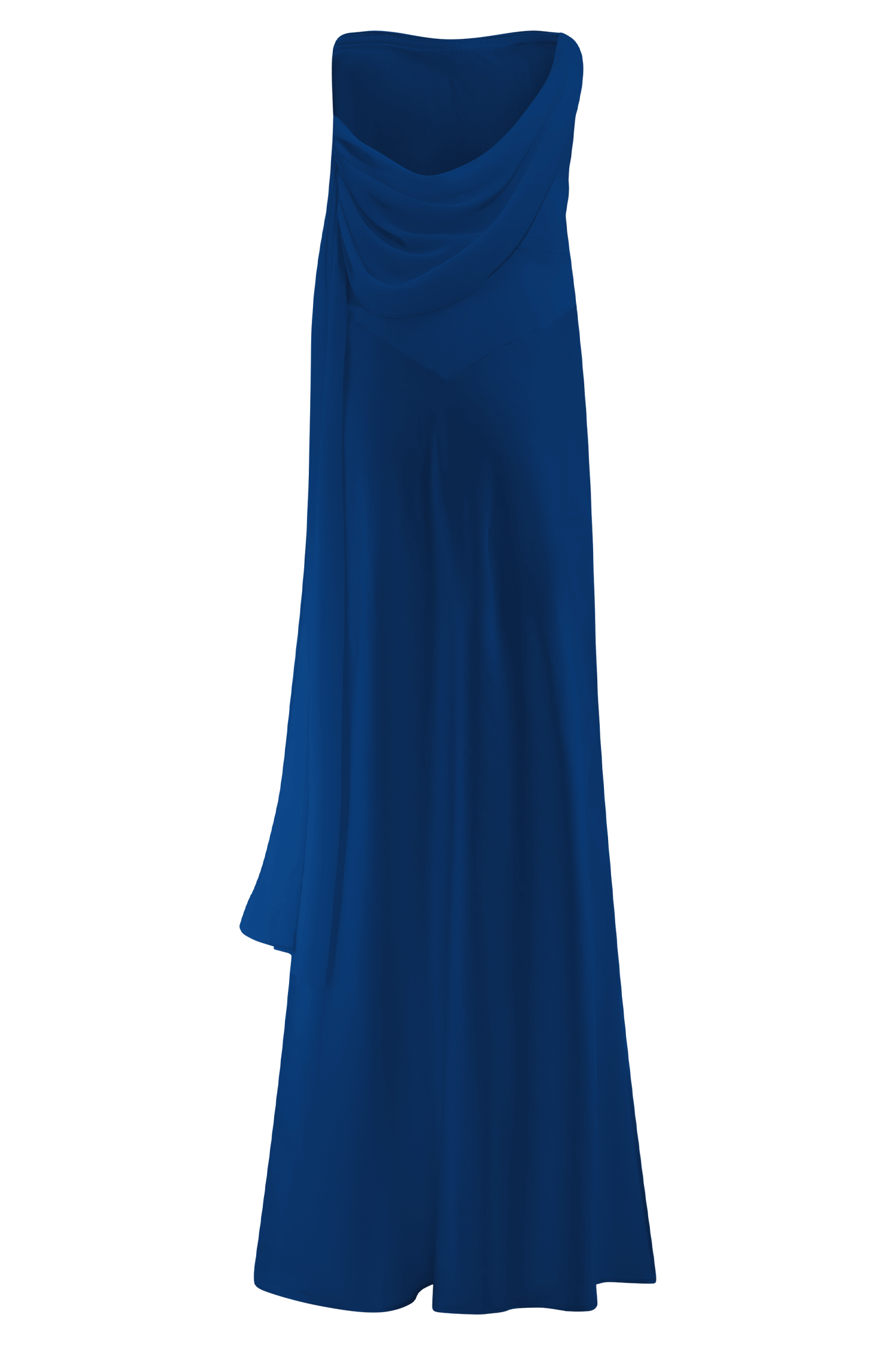 Carah Satin And Chiffon Maxi Dress in Cobalt – Chic&Drifts